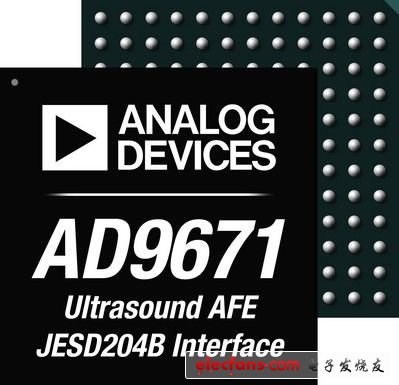 ADI集成JESD204B串行接口的8通道超声接收器AD9671